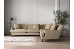 nkuku Deni Corner Sofa | Make To Order | Grand | Brera Linen Pebble