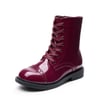DREAM PAIRS Girls    Cushioned Side Zipper Perforated Ankle Boots