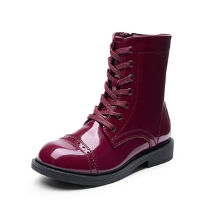 DREAM PAIRS Girls    Cushioned Side Zipper Perforated Ankle Boots