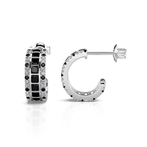 Jeulia "Love Movie" Princess Cut Sterling Silver Stud Earrings