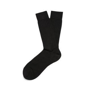 Sunspel Merino Wool Ribbed Socks Black