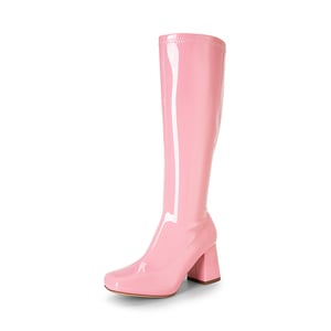 DREAM PAIRS Desire Square Toe Chunky Knee High Gogo Boots