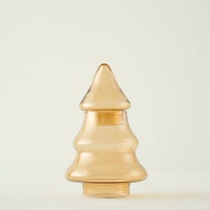 Pine Glass Tree Ornament - Amber / 6"×9"