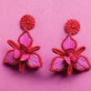 Orchid Woven Earrings - Pink
