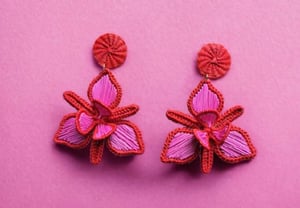 Orchid Woven Earrings - Yellow