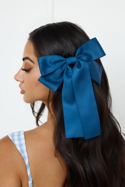 Tied With Love Bow Hair Clip Navy