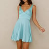 Dance Session Satin Mini Dress Aqua