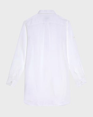 Vilebrequin - Women Linen Dress Solid - Shirt Dress - Fragance - White - Size XL