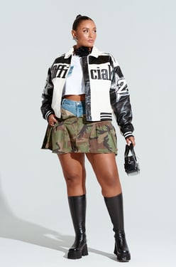 AKIRA On The Run Moto Jacket Bomber | Black | Size 1X
