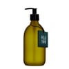 Green Glass Pump Bottle