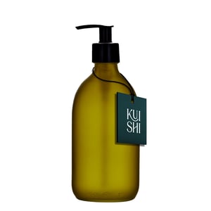 Green Glass Pump Bottle