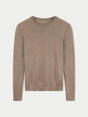 Women C-Neck Cashmere Sweater - XL / timber wolf / WK1074-7127/0000
