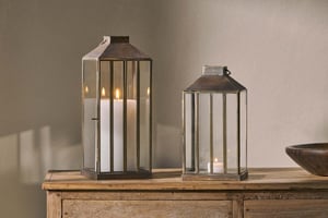 nkuku Nampo Lantern | Candles Holders & Lanterns | Large | Aged Antique