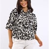 Influence Boxy Pattern Shirt - Cream - 14