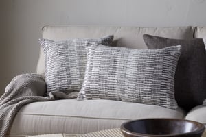 nkuku Aahna Wool Cushion Cover | Textiles | Charcoal | 60 x 40 cm