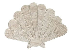 Shell Handwoven Iraca Placemat - Solid Color (one color) / Dark Green