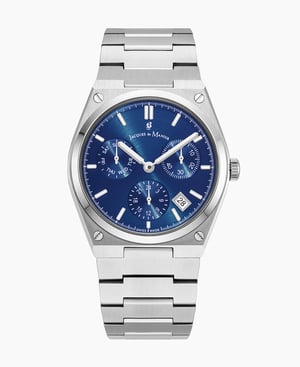 Horizon Gents 41mm Multifunction-date Silver-tone Blue dial Stainless steel swiss watch - 41 mm