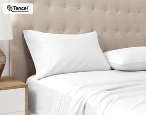 QE Home 500TC Eucalyptus Luxe TENCEL™ Lyocell Sheet Set Pillowcases in White (Set of 2), Standard