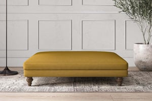 nkuku Deni Dining Footstool | Make To Order | Grand | Recycled Cotton Ochre