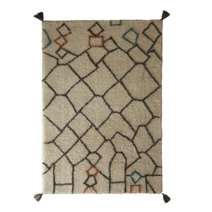 Berber Knotted Chain Rug Ivory/Multi - 200x290cm