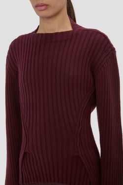 Victoria Beckham Ribbed Jumper In Acai - XL - Womens