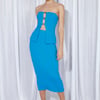 Frozen Drinks Midi Skirt Blue