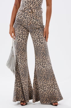 AKIRA In The Wild Wide Leg Cheetah Pants | Brown | Size 1X
