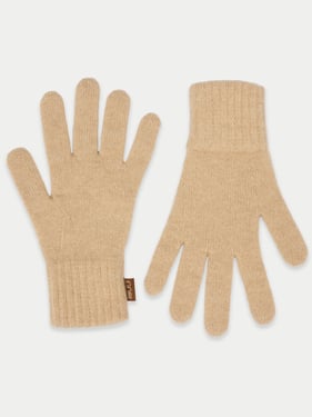 Organic Color Essential Knit Cashmere Gloves - 8 / Beige / AK0256-0002/0000