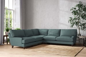 nkuku Marri Corner Sofa | Make To Order | Grand | Recycled Cotton Airforce