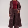 AKIRA Slow Down Satin Trench Coat | Size 1X