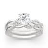 Jeulia Twist Round Cut Sterling Silver Ring Set