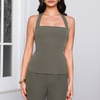 Modern Code Tailored Halter Top Khaki