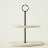 Ephesus Travertine 2-Tier Serving Stand