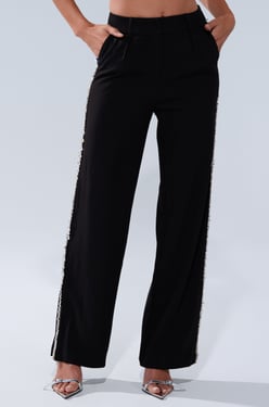 AKIRA Talk To Me Trouser Pants With Rhinestone | Black | Size 1X