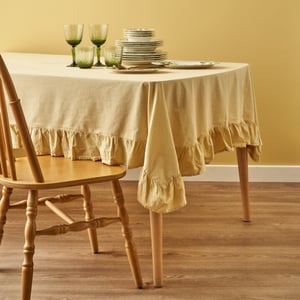Elegance Ruffled Edge Tablecloth - Yellow