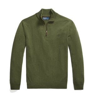 Polo Ralph Lauren Wool Half Zip Pullover Classic Olive Heather