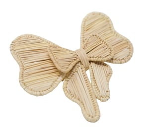 Bow Tie Handwoven Iraca Napkin Ring - Solid Color (one solid color) / Dark Green