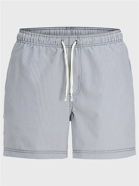 Jack & Jones Maui Ocean Seersucker Swim Shorts - Navy/White - XL