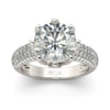 Jeulia Large Stone Round Cut Sterling Silver Ring