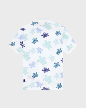 Vilebrequin - Men Cotton Pique Polo Ronde Des Tortues Multicolores - Polo - Palatin - White - Size XXXL