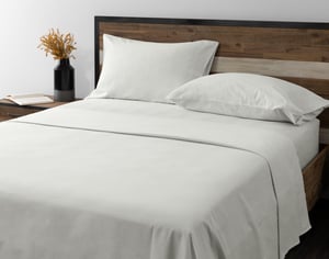 QE Home Organic Cotton Flannel Sheet Set in Thunder Grey, GOTS Certified, Queen