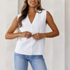 Stylish Side Knit Vest White