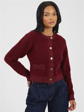 Brave Soul Jackio Knit Cardigan - Wine - XS