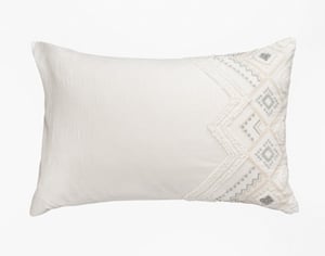 QE Home Charity Pillow Sham, Geometric, White, Queen