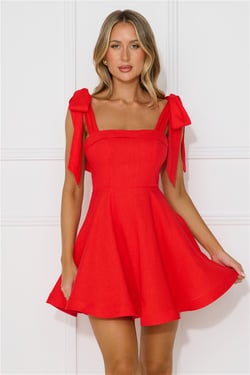 Beach Picnic Mini Dress Red