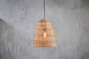 nkuku Noko Natural Wicker Conical Pendant | Lights | Medium