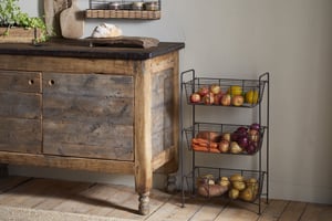 nkuku Inkollu Three Tier Storage Stand | Kitchen Storage & Utility | One Size | Antiqued Brass
