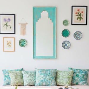 Daricha mirror in turquoise wood