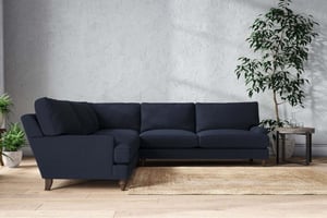 nkuku Marri Corner Sofa | Make To Order | Grand | Brera Linen Indigo