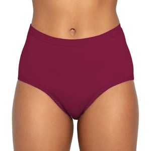 The High Waisted Period. in Organic Cotton For Heavy Flows - Burgundy / S